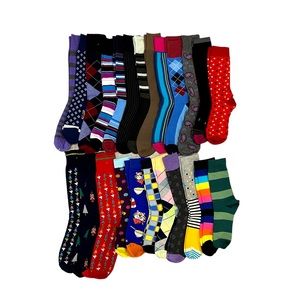 NWOT 25 Pairs Mens size 10-13 Dress Socks/crew/woven/office/calf length